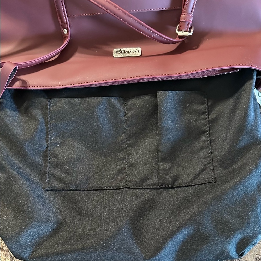 Ivy & Fig Stella Day Bag Tote Burgundy Shoulder Straps No Crossbody Strap - Picture 6 of 13